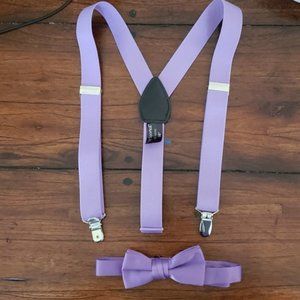Sportoli Lavender suspenders & bow tie for boys